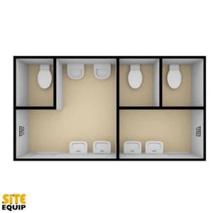 2+1 Wheeled Toilet Trailer